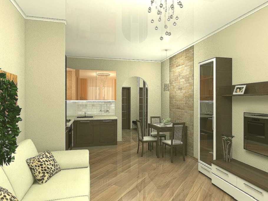 Интерьер однокомнатной студии 20 кв.м