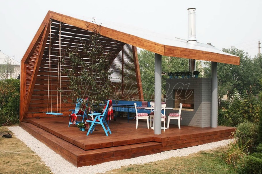 Оригинальные беседки из дерева