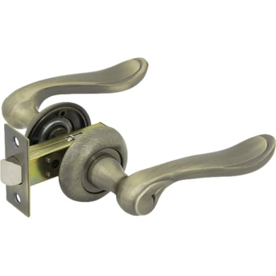 Комплект дверных ручек 17l 100 ab, без запирания, цвет античная бронза