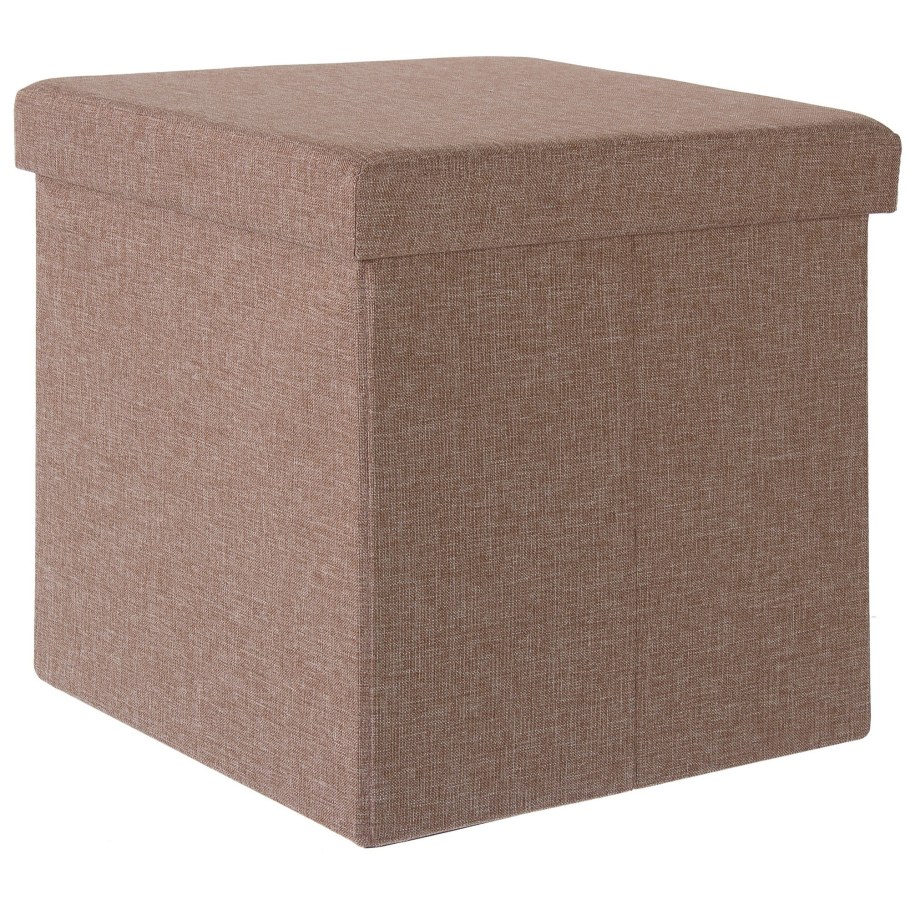 Пуф складной с отделением для хранения 38x38x38 см цвет коричневый