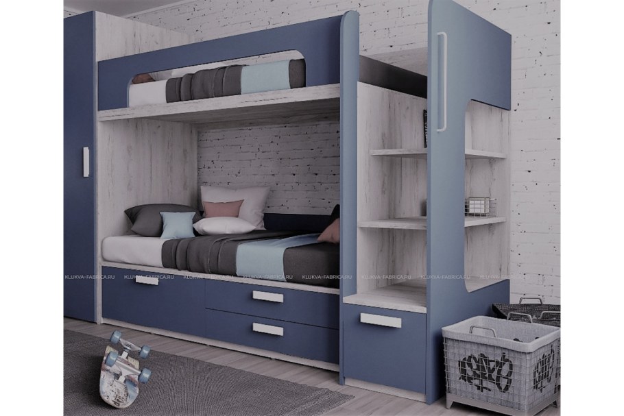 Кровать клюква Джуниор дуб элегантный