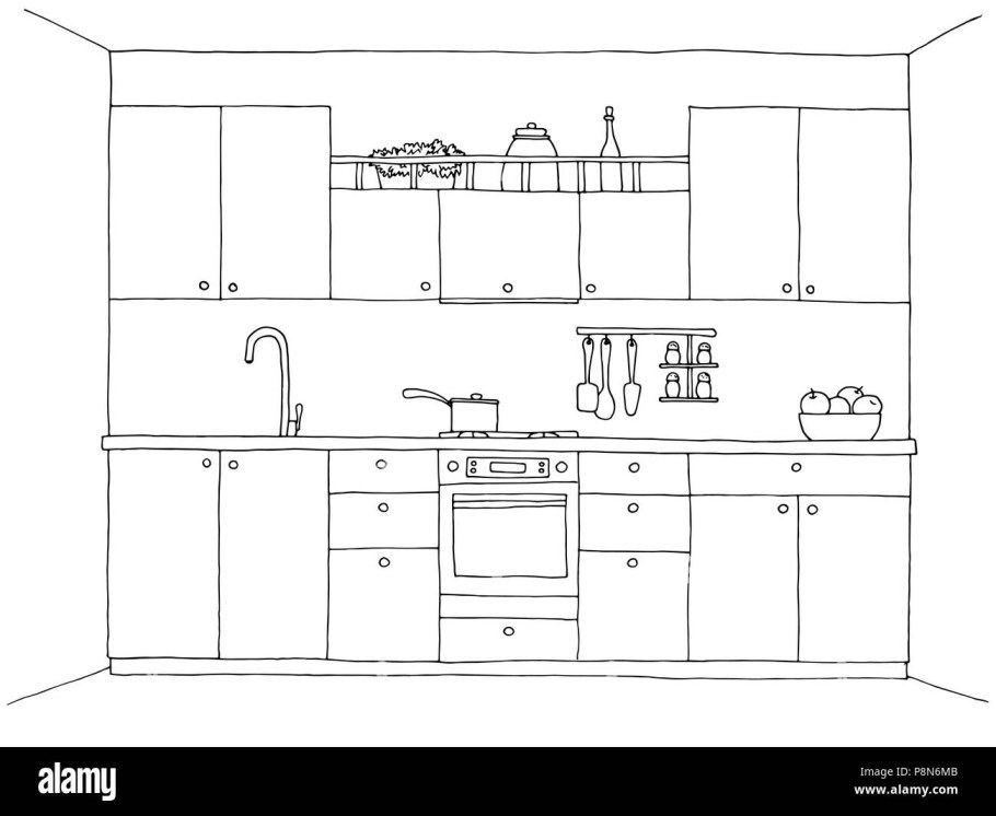 Кухонный гарнитур раскраска