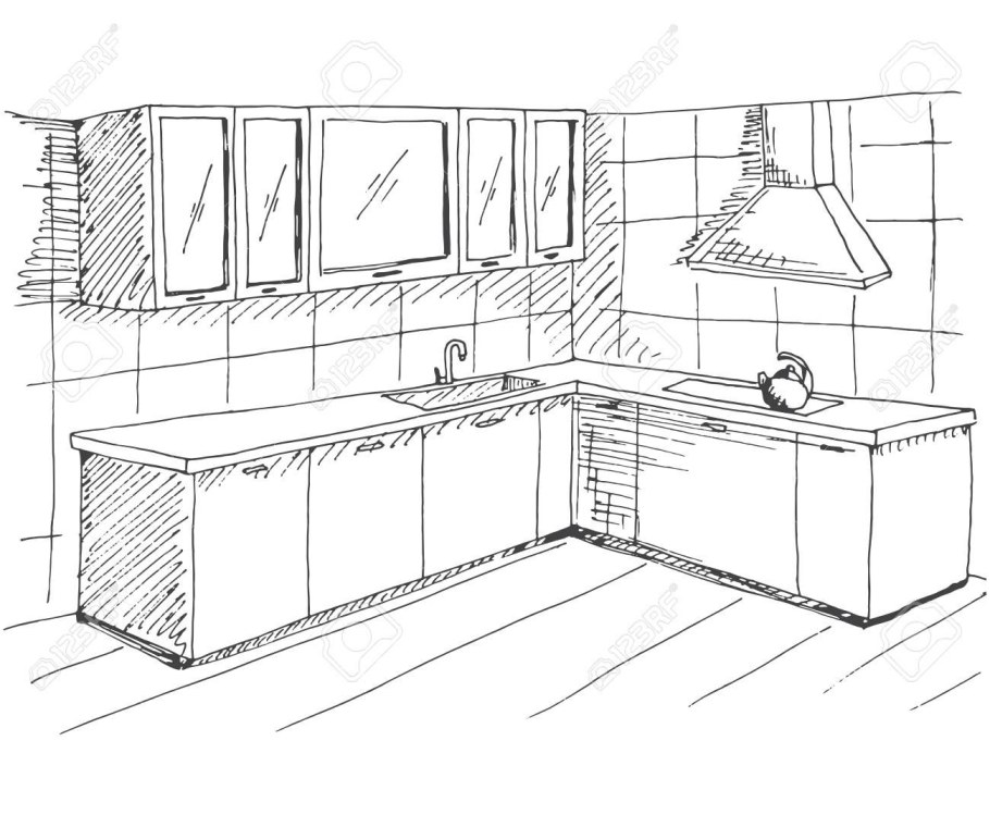 Кухня карандашом легко