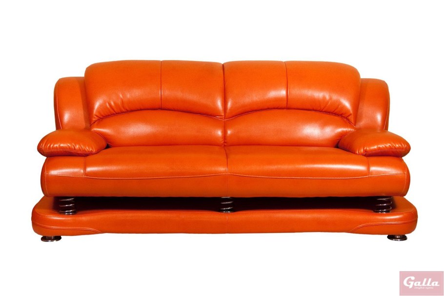 Оранжевый диван кожзам
