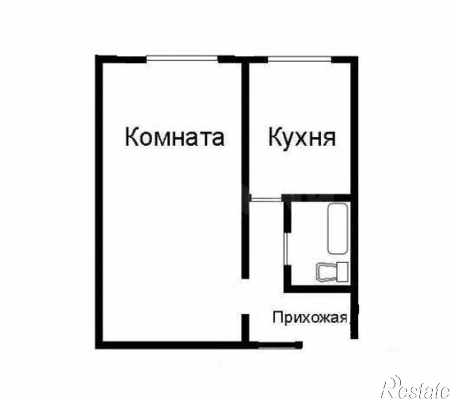 Однокомнатная хрущевка планировка
