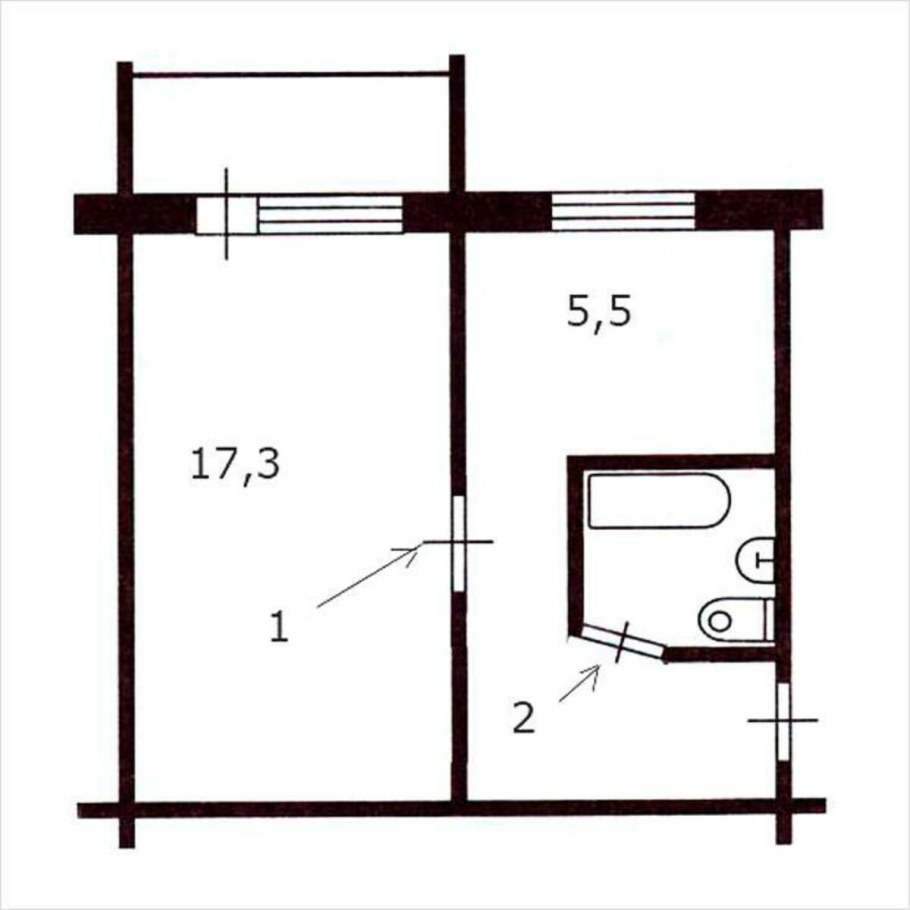 Хрущевка 1ка планировка