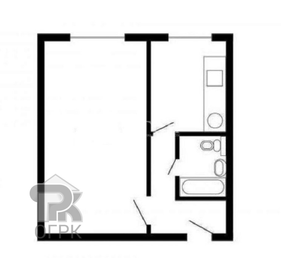 План однокомнатной хрущевки 32 кв.м