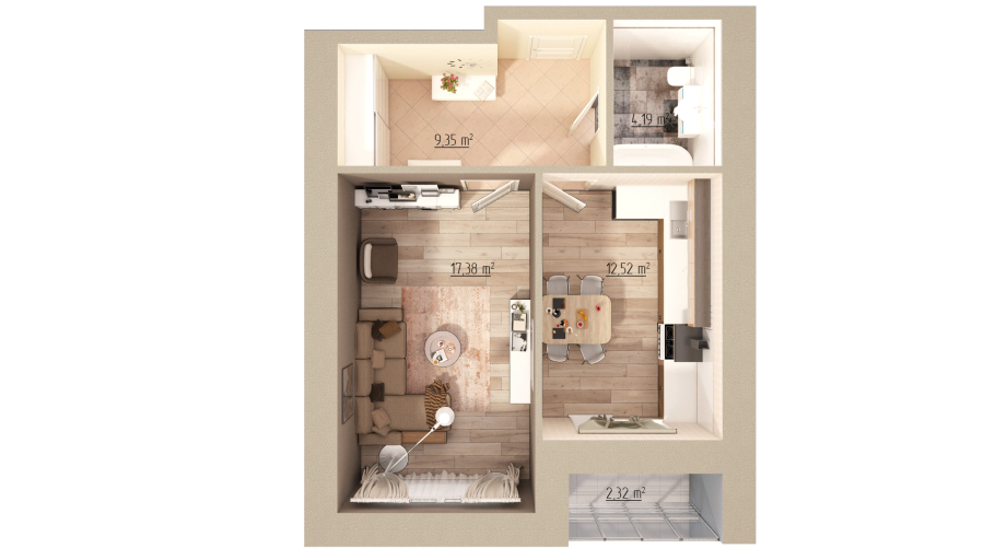 Планировка 1к 30кв