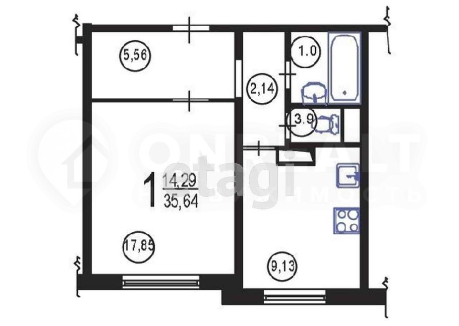 Планировка п3м однокомнатная