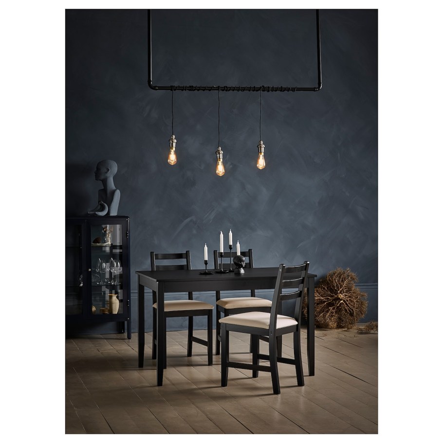 ЛЕРХАМН стол черно-коричневый 118x74 см