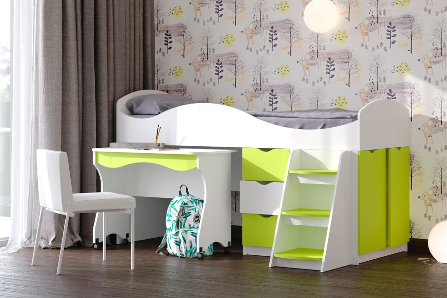 Кровать Hoff акварель/Оливия