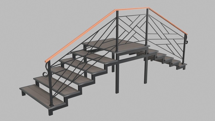Конструкция крыльца из металла