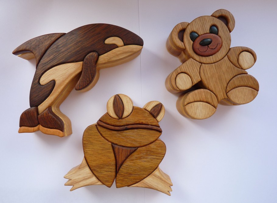 Интарсия шкатулка мишка