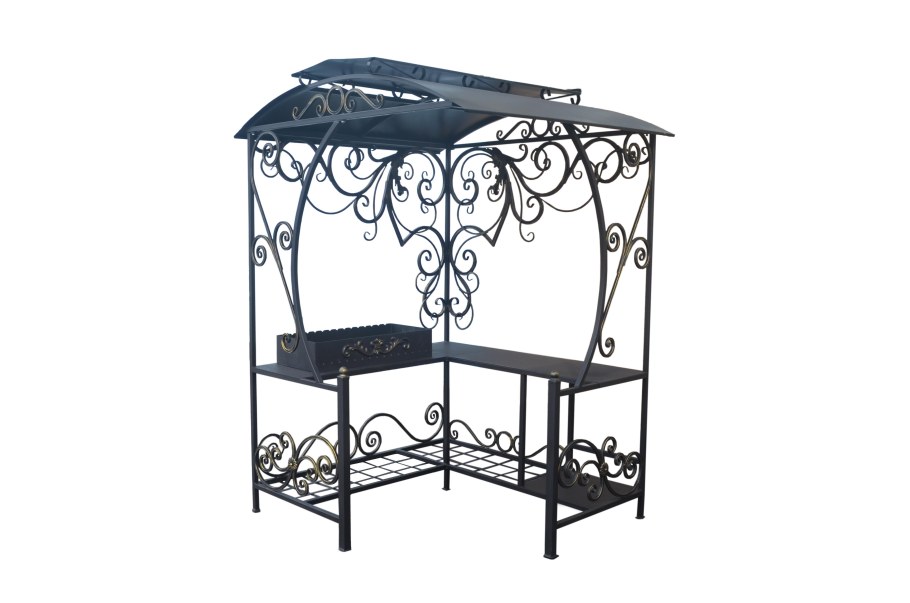 Металлическая беседка с мангалом