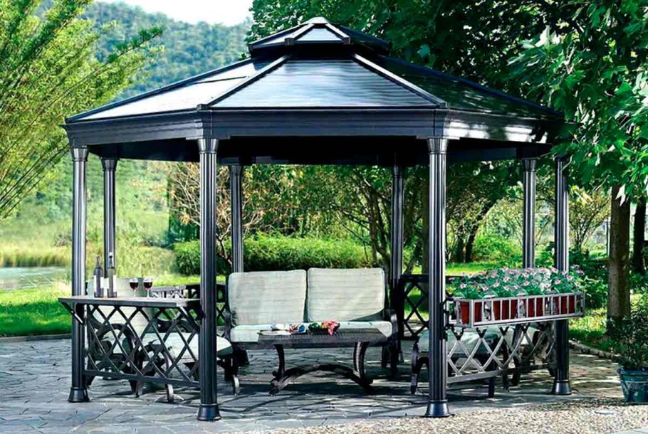Беседка для мангала из металла