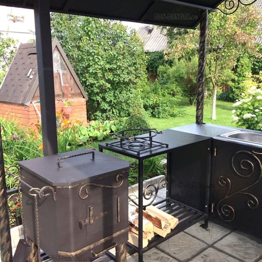 Навес для мангальной зоны для дачи