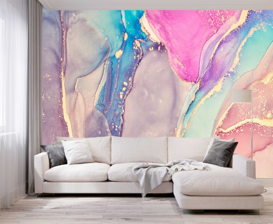 Обои флюид в интерьере