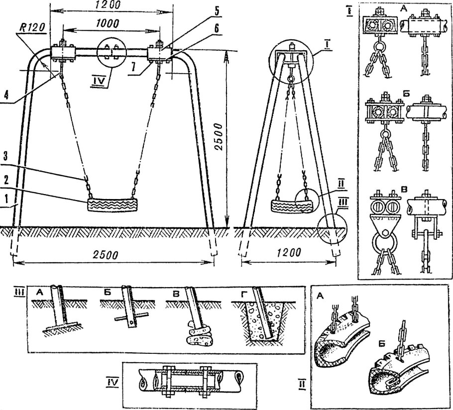 Качели садовые Техас премиум чертеж