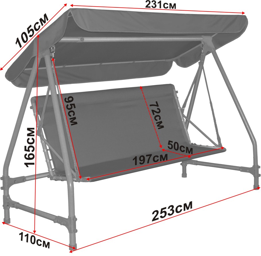 Садовые качели из профильной трубы чертеж с размерами