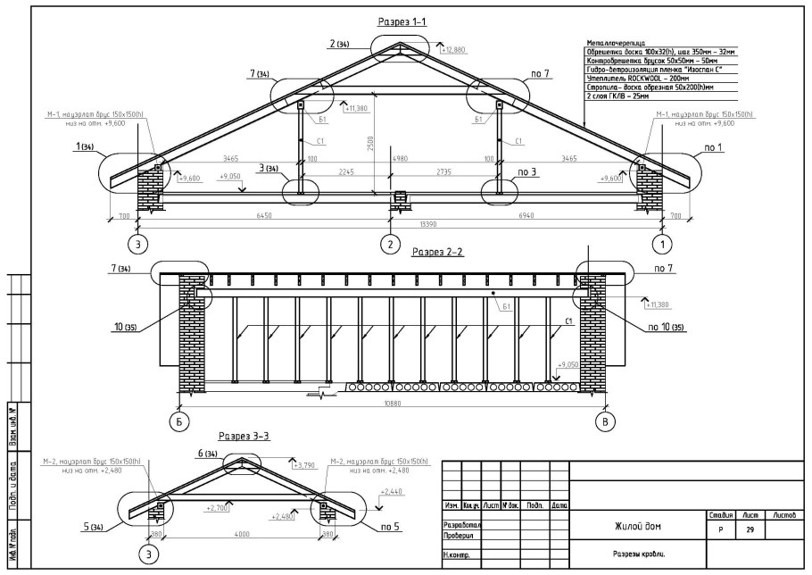 Деревянные конструкции двускатной кровли