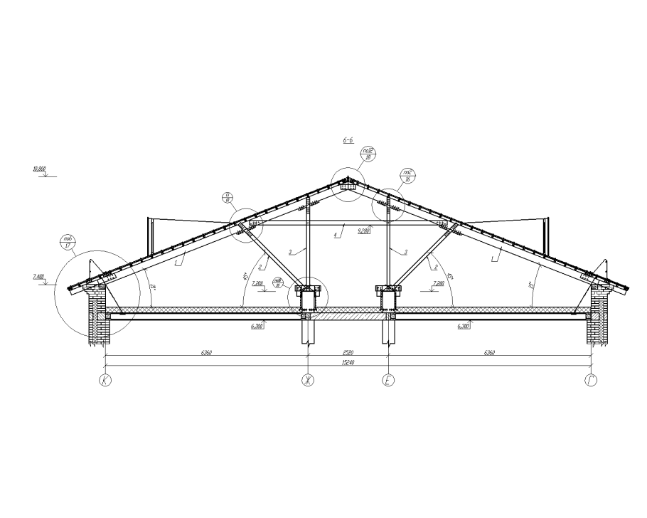 Двухскатная крыша с мансардой чертежи