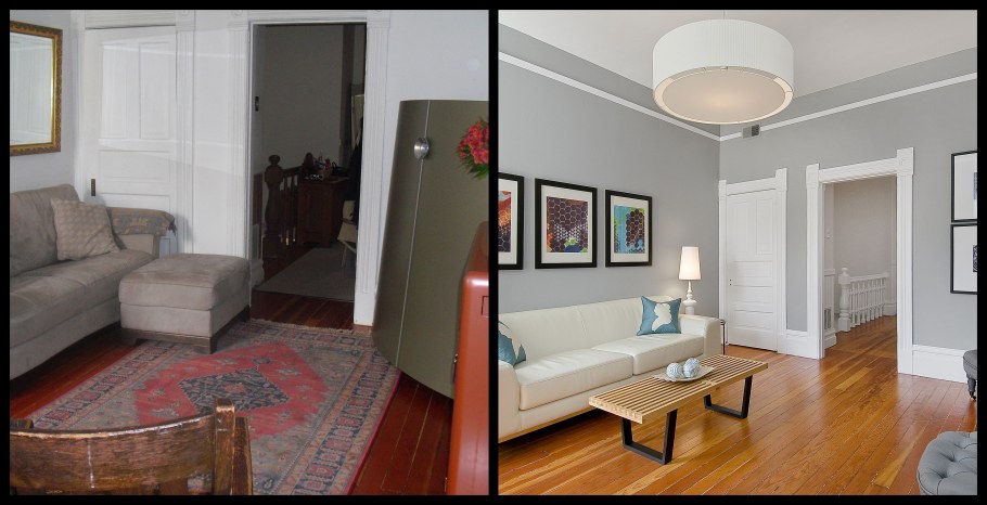 Хоум стейджинг в серой комнате