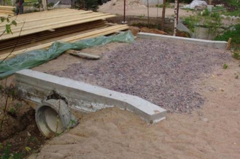 Бетонная площадка на даче