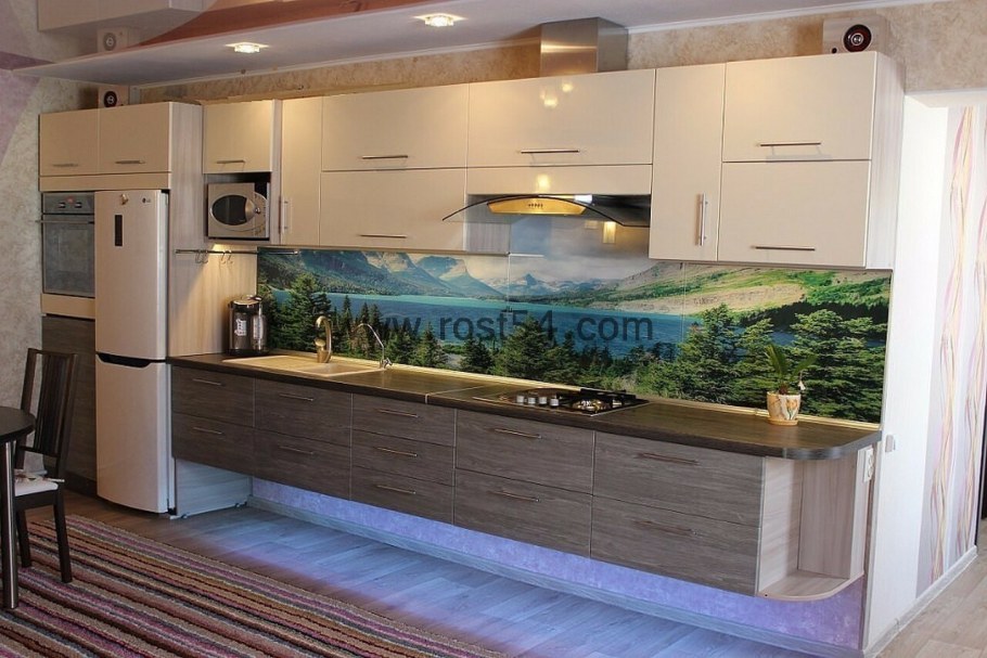 Стеклянный фартук для кухни