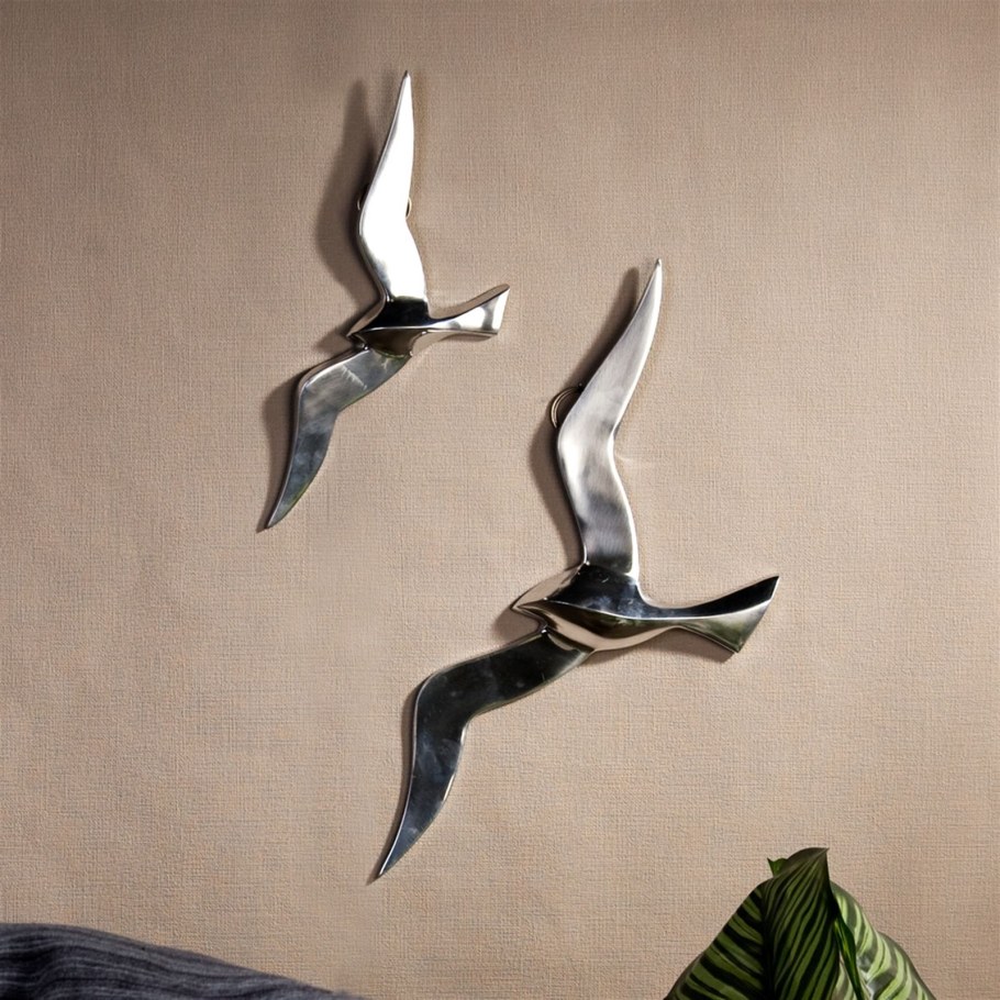 Птицы для декора серебряные