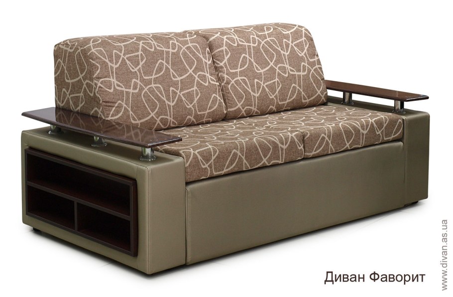 Диван с полкой в подлокотнике
