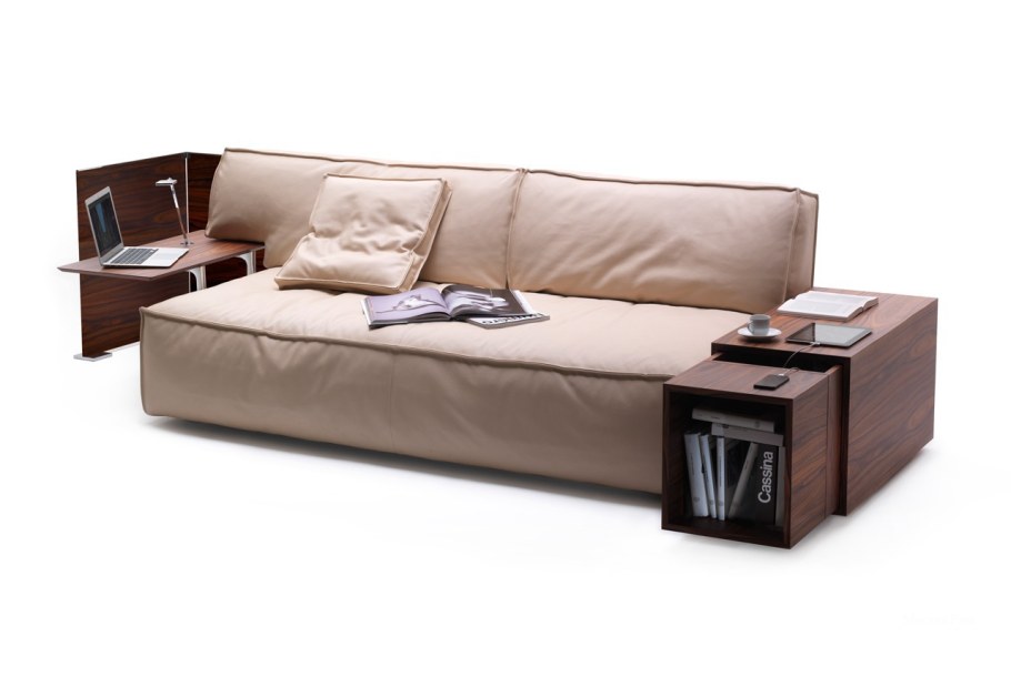 Диван с ящиками в подлокотниках