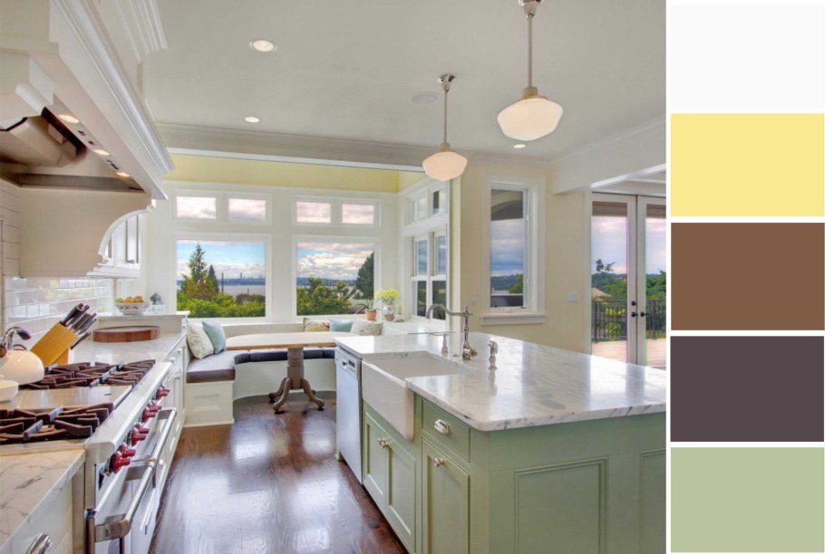 Кухня с двумя окнами