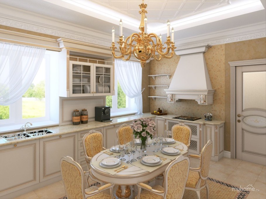 Угловая кухня с окном