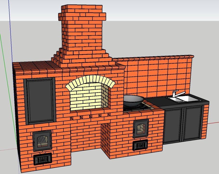 Barbecue Smoker Grill из кирпича