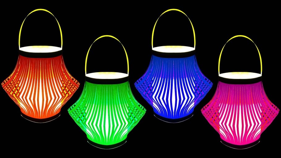 Бумажные фонарики на елку