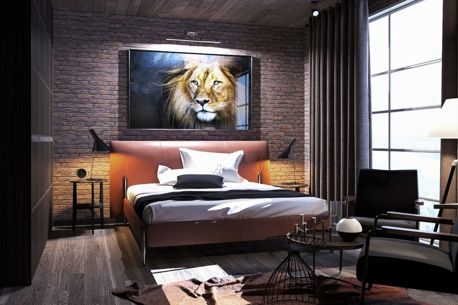 Интерьер спальни для мужчины