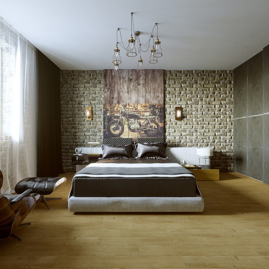 Фотообои в спальню лофт