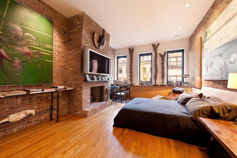 Кирпич и дерево в интерьере детской