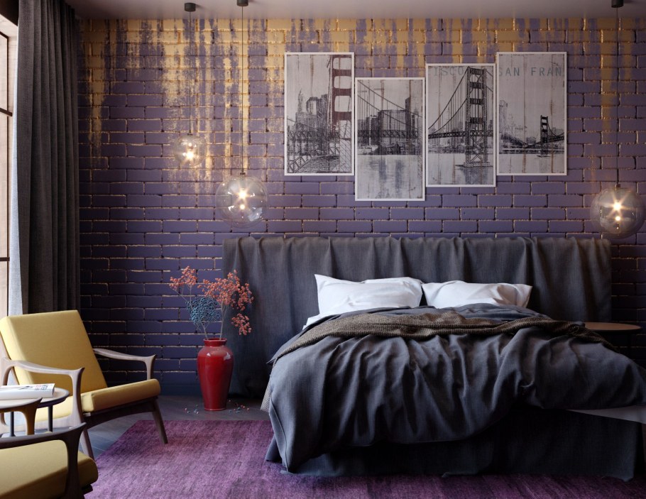 Текстиль в стиле лофт в интерьере