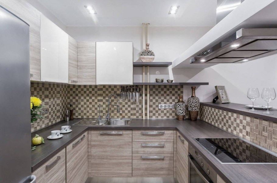 П образные современные маленькие кухни