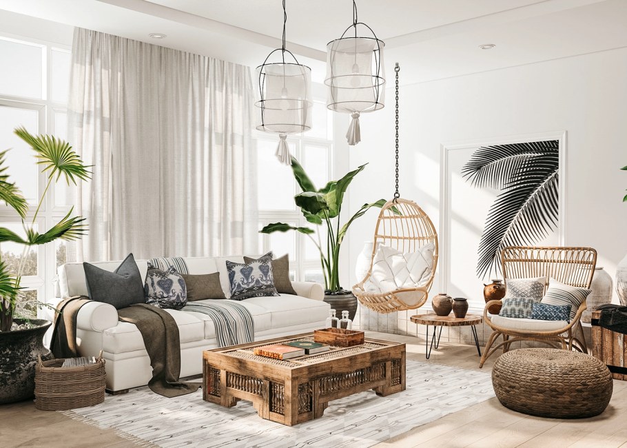 Тропический стиль в интерьере