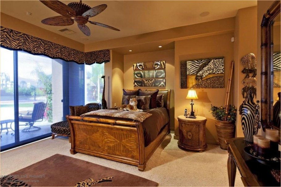 Спальня в стиле сафари Африка