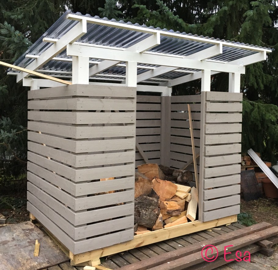 Дровник двускатная крыша