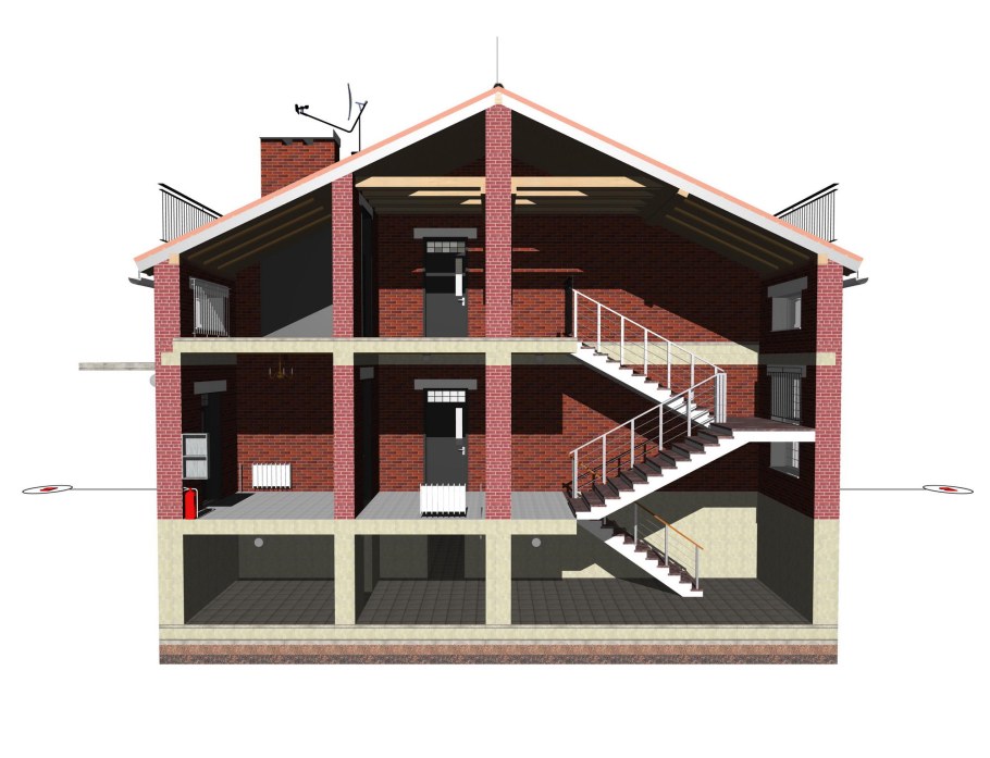 Проекты домов в разрезе