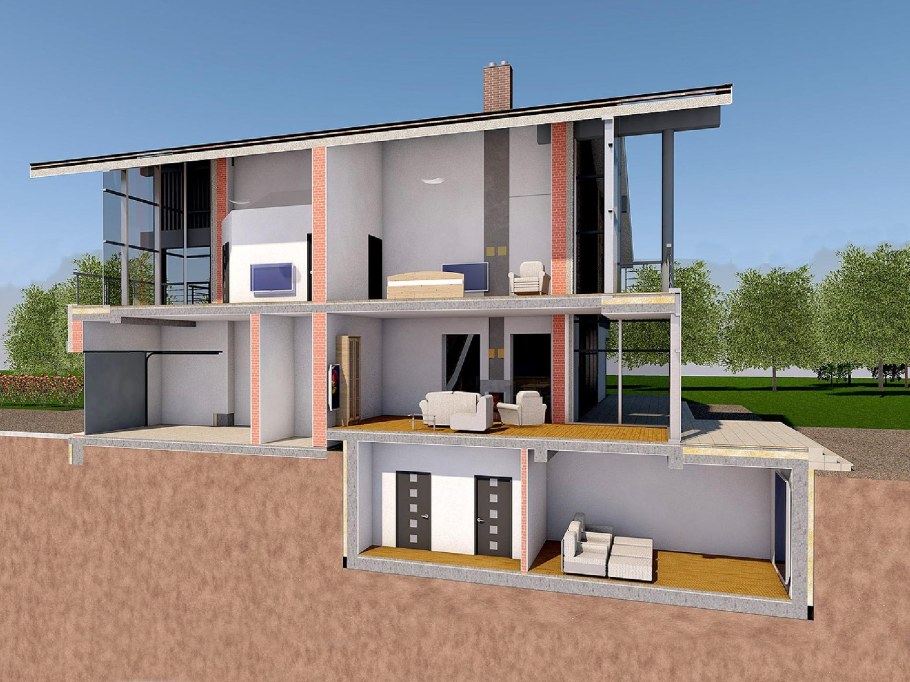 Загородный дом в разрезе