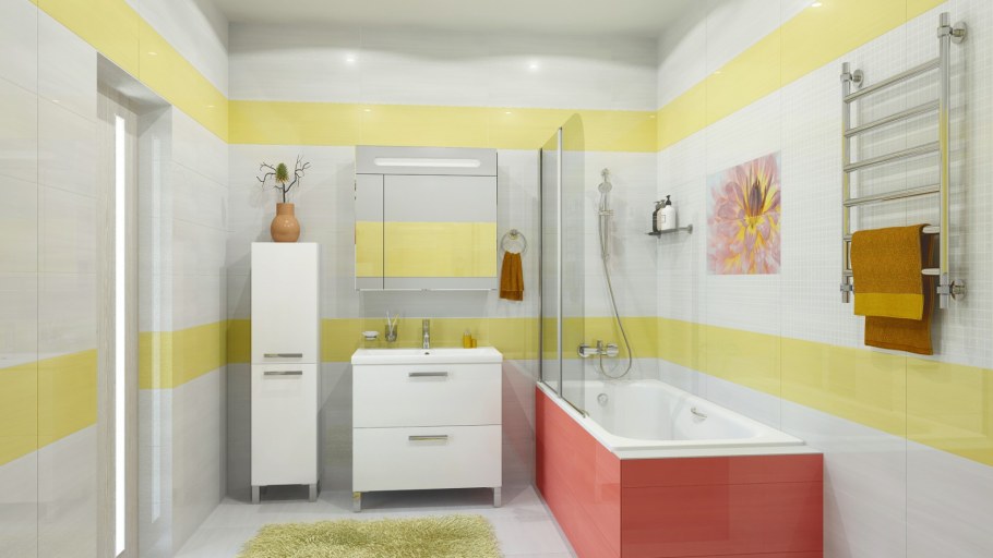 Ванная желтый кафель