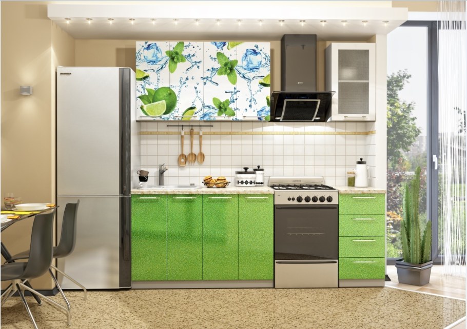 Кухня олива 1,6м лайм