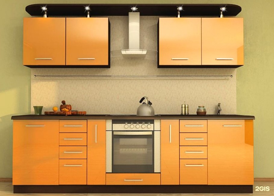 Модульная кухня «Бьюти» оранж/Грэй