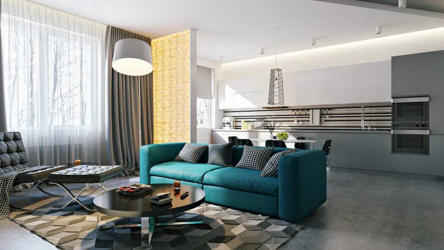 Средиземноморский стиль в интерьере гостиной