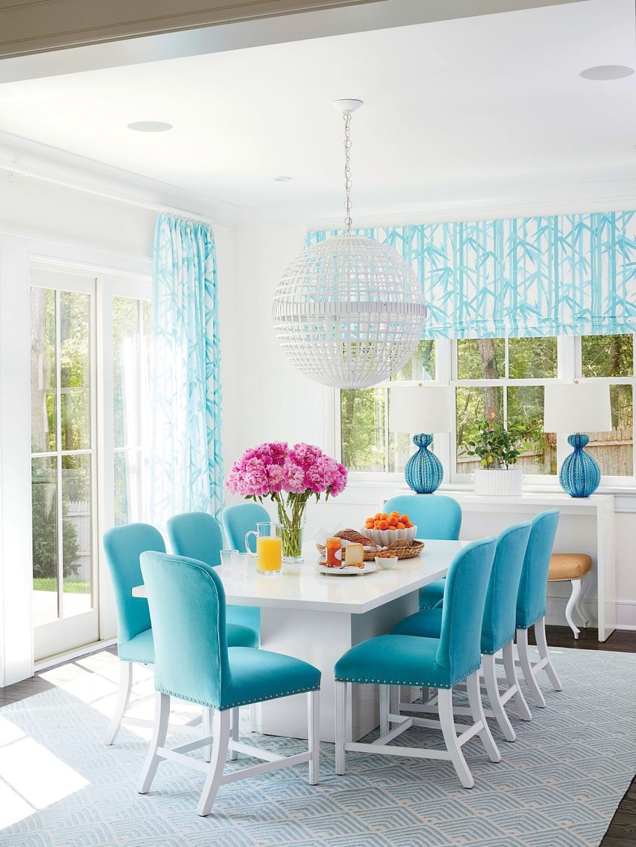 Бирюзовый и желтый в интерьере